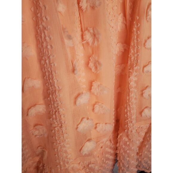 ANDTHEWHY Coral Mini Dress with 3d Floral Pattern. Size M - Picture 3 of 5